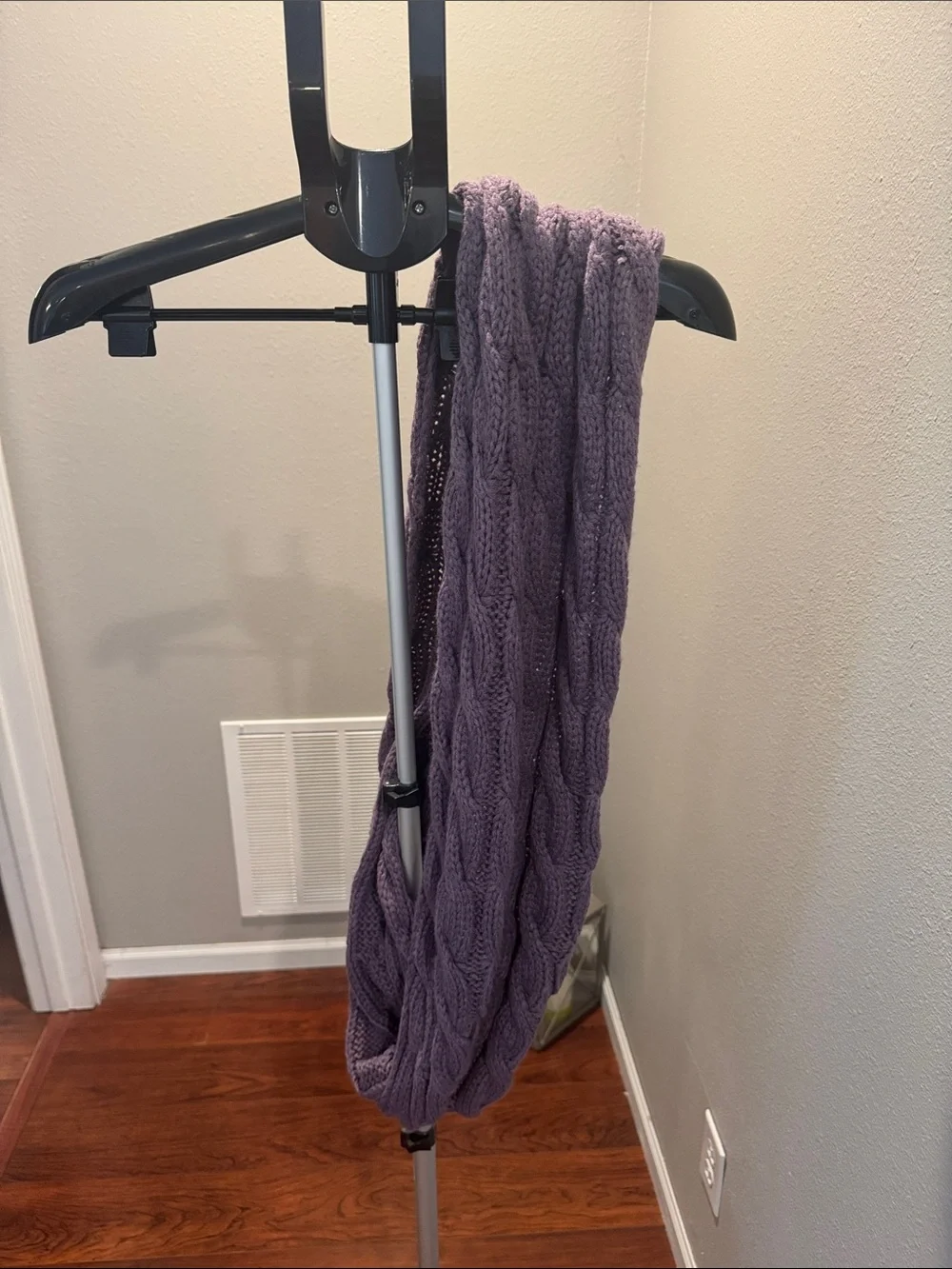 C.C Dusty Lavender Cable Knit Infinity Scarf